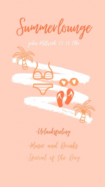 Flyer für die Summerlounge am Mittwoch von 13.00 bis 18.00 Uhr 